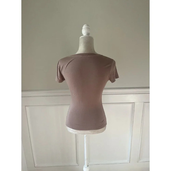 Shein Babydoll Tee Top Tan Clay M 6 - Picture 3 of 4